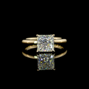 2.13 Cts 14k Yellow Gold Princess Shape Hidden Halo Ring - Video