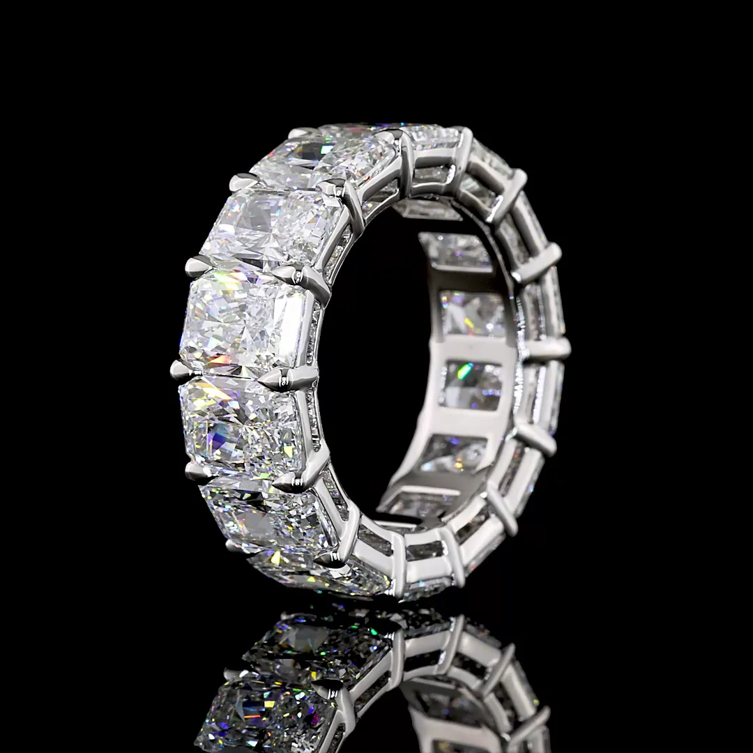 14.1 Cts Platinum Radiant Shape Eternity Band Eternity Band - Image 4
