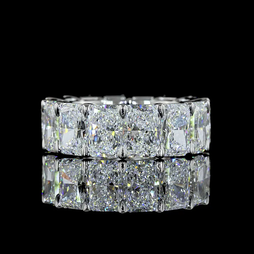 14.1 Cts Platinum Radiant Shape Eternity Band Eternity Band - Video