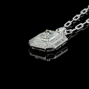 6.76 Cts 9k White Gold - 14k White Gold Emerald Shape Pendant Pendant - Image 4