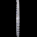 7.1 Cts 14k White Gold Emerald Shape Hoops Earring - Image 3