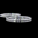 7.1 Cts 14k White Gold Emerald Shape Hoops Earring - Image 4