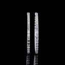 7.1 Cts 14k White Gold Emerald Shape Hoops Earring - Video