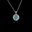 3.39 Cts 14k White Gold Round Shape Pendant Pendant - Image 3