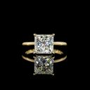 3.1 Cts 14k Yellow Gold Princess Shape Solitaire Ring - Video