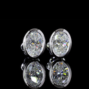 2.05 Cts 14k White Gold Oval Shape Studs Earring - Video