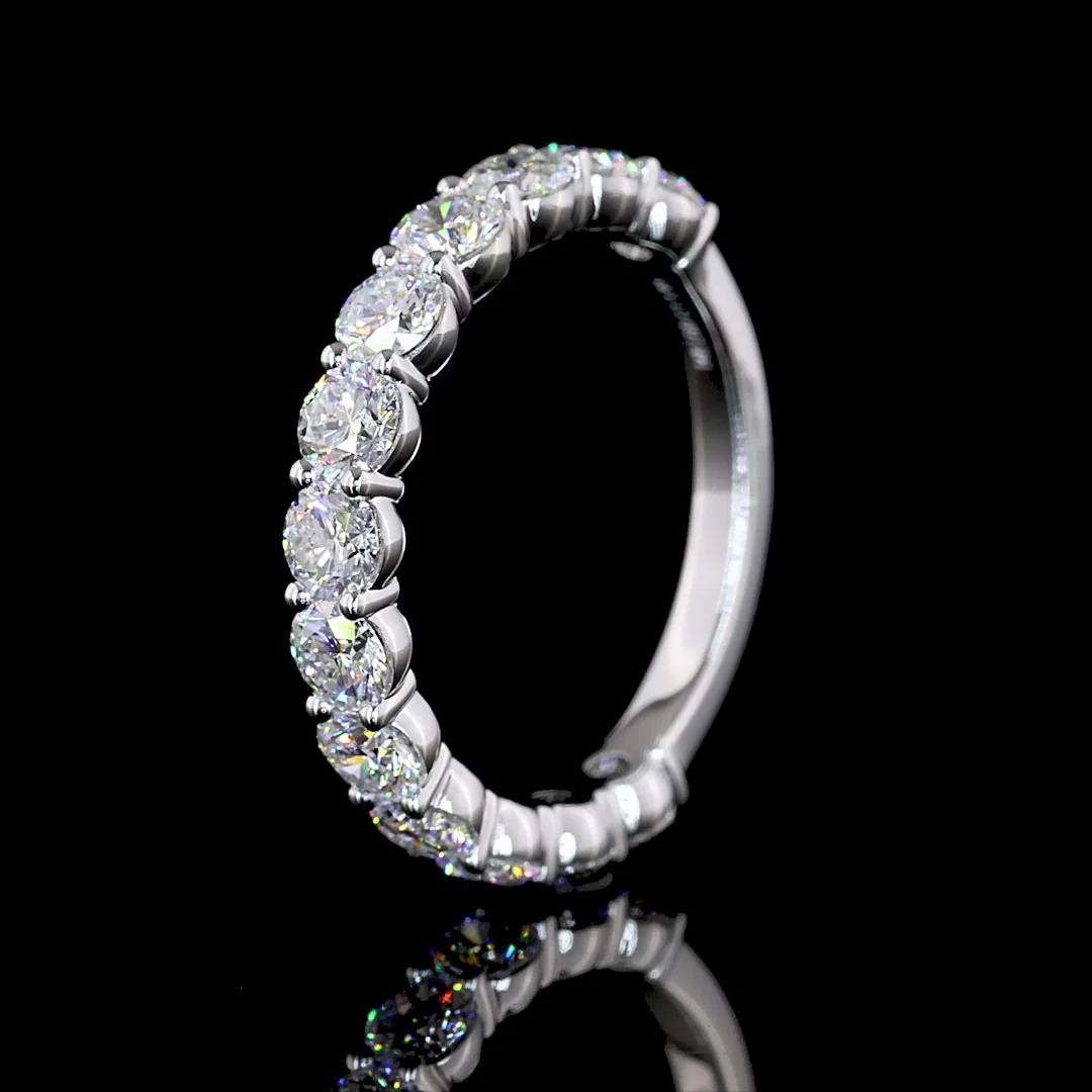 1.93 Cts 14k Yellow Gold Round Shape 3/4 Band Eternity Band - Image 4