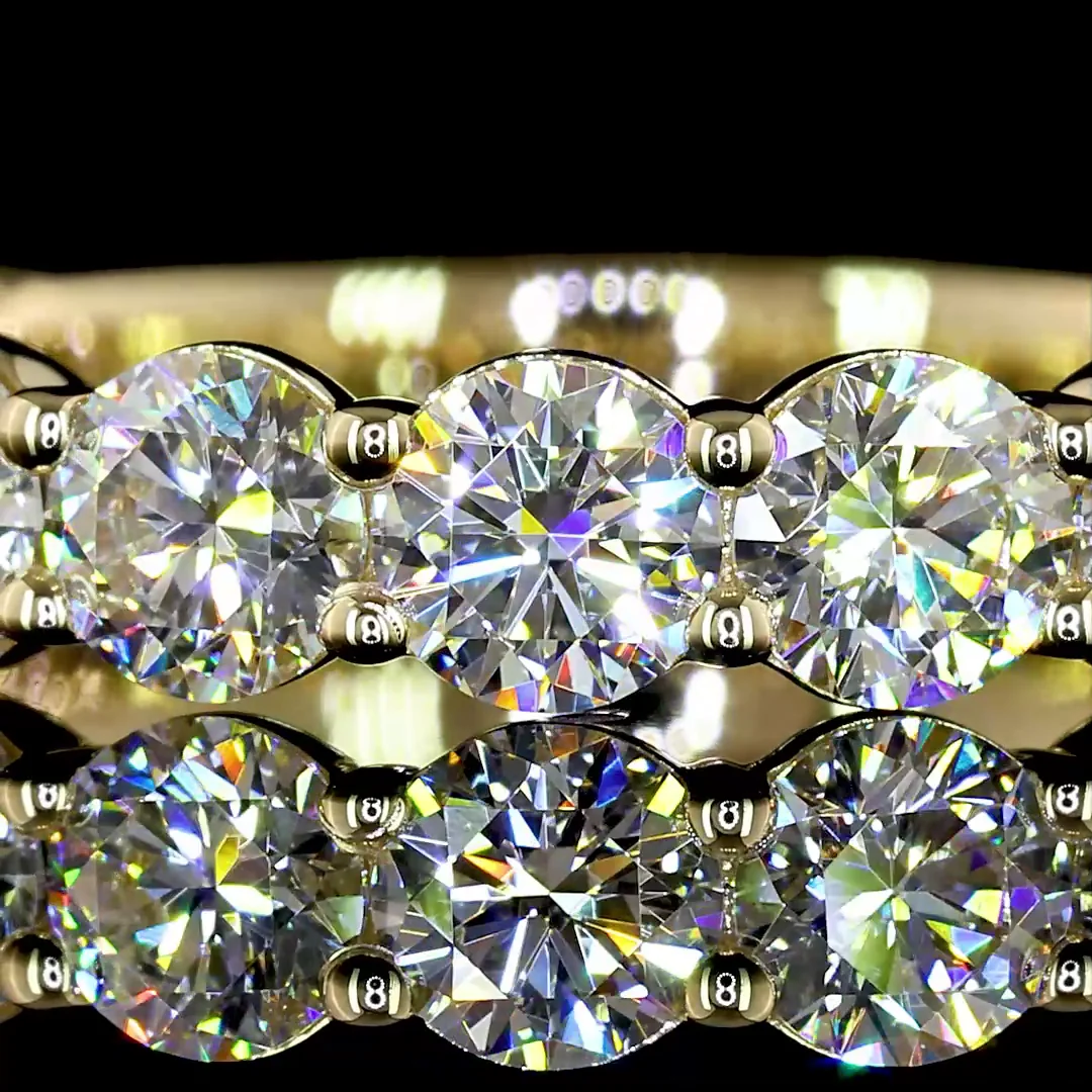 2.16 Cts 14k Yellow Gold Round Shape 3/4 Band Eternity Band - Image 3