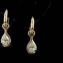 1.56 Cts 14k Yellow Gold Pear Shape Hanging Earring - Image 3