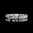 11.56 Cts 14k White Gold Emerald Shape Hoops Earring - Image 2