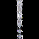 11.56 Cts 14k White Gold Emerald Shape Hoops Earring - Image 3