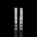 11.56 Cts 14k White Gold Emerald Shape Hoops Earring - Video