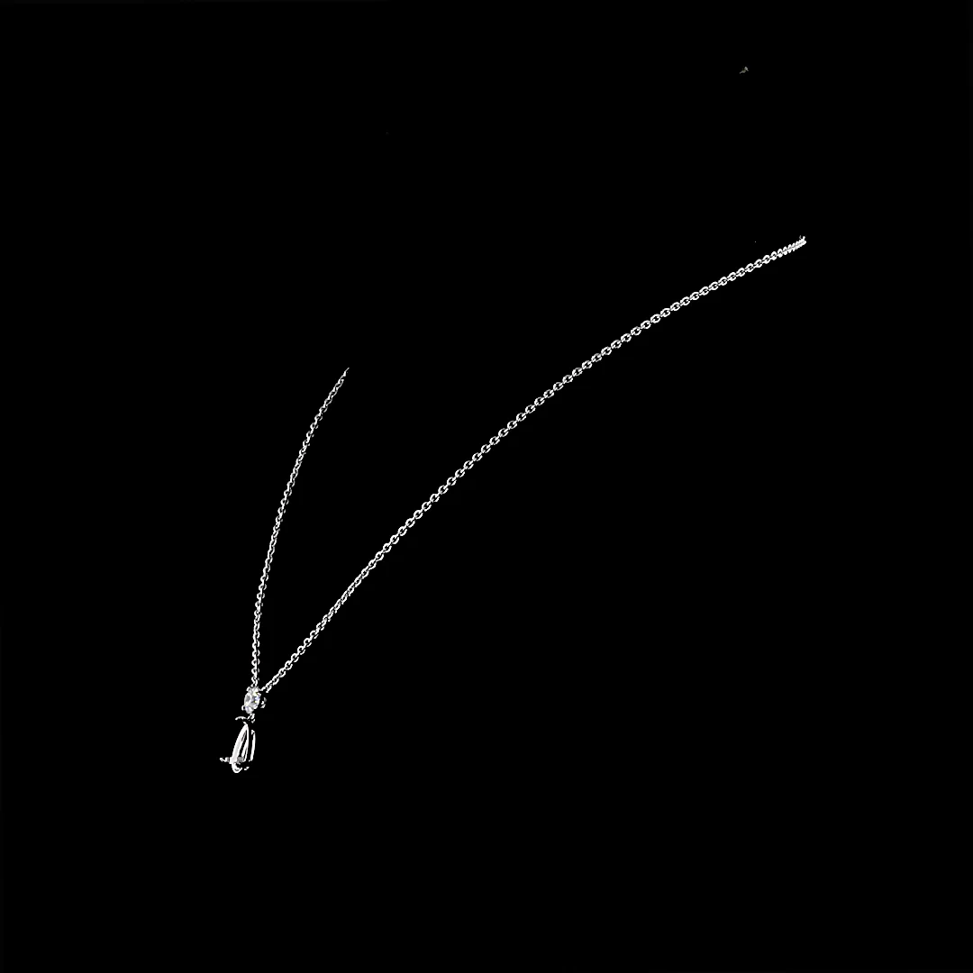 2.41 Cts 14k White Gold Pear Shape Pendant Pendant - Image 2