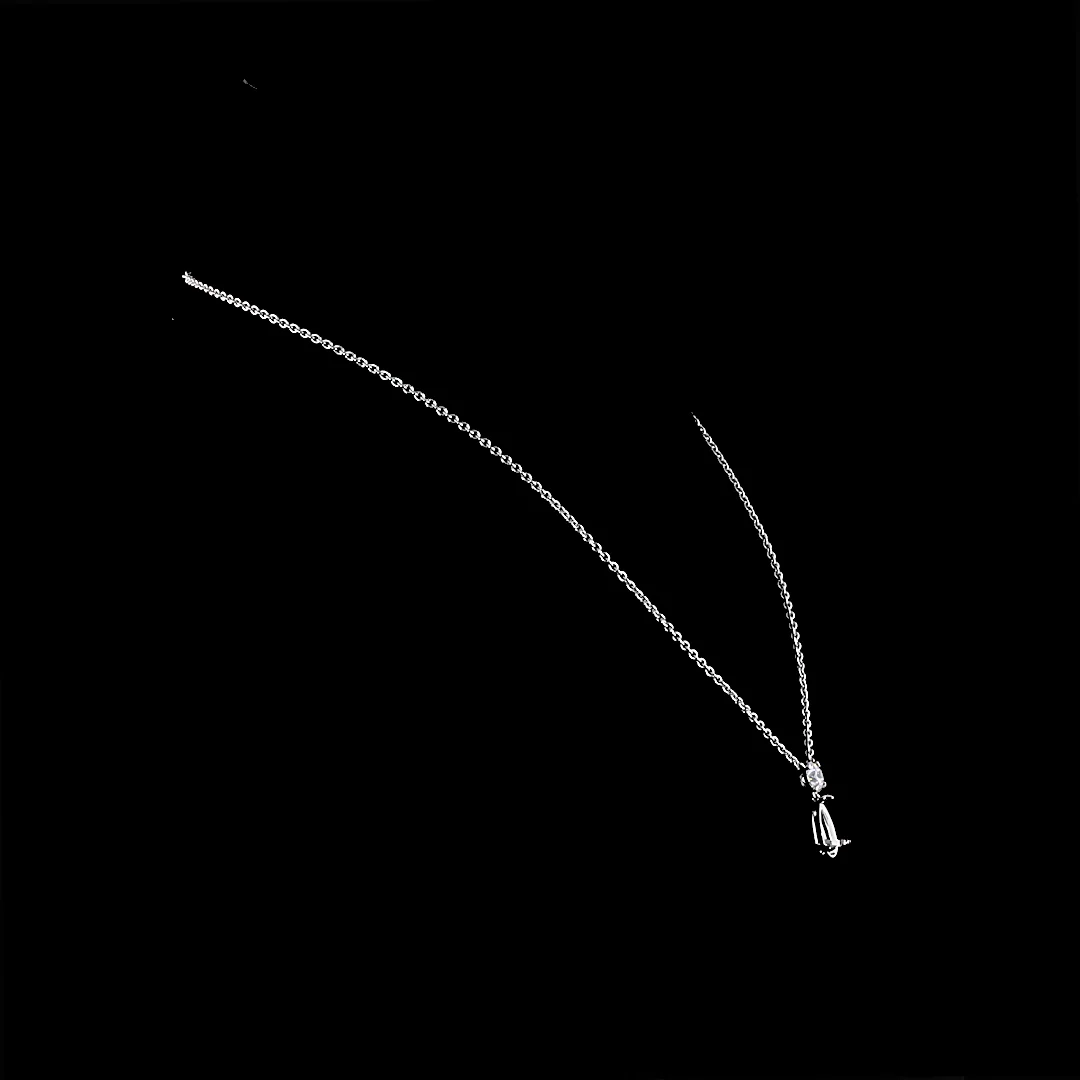 2.41 Cts 14k White Gold Pear Shape Pendant Pendant - Image 3