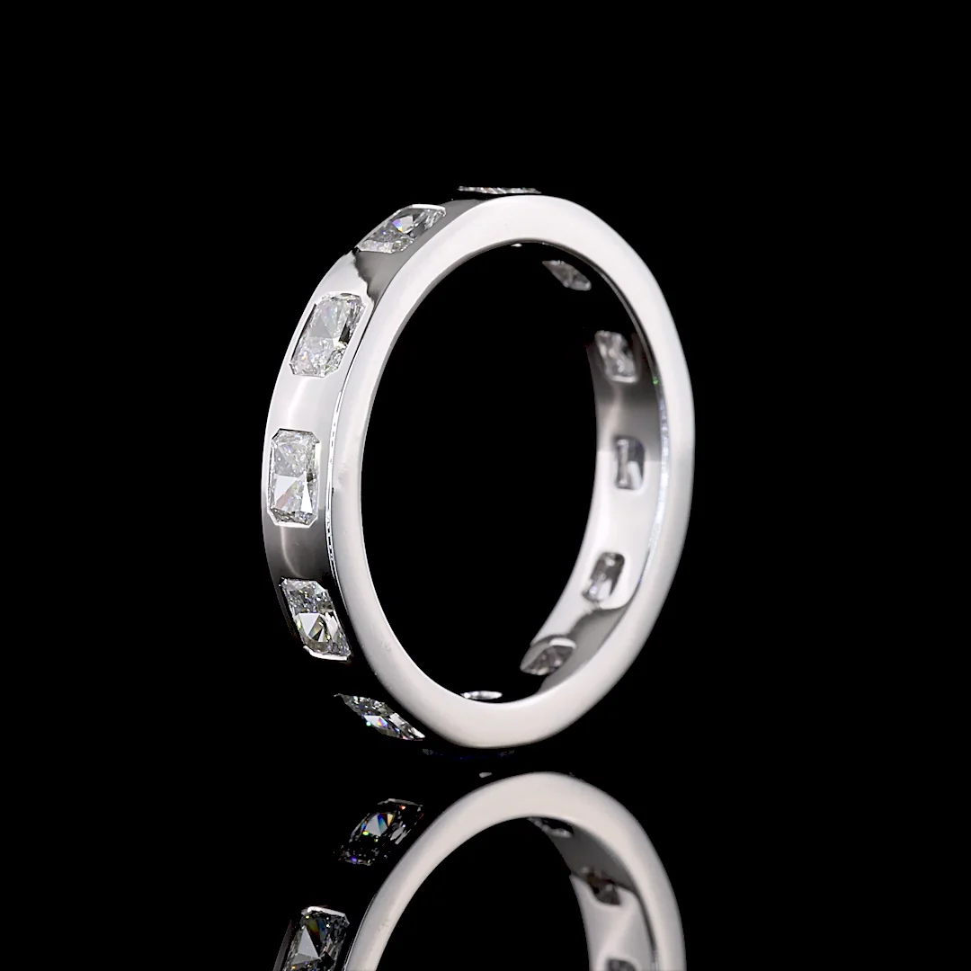 1.2 Cts 14k White Gold Radiant Shape Eternity Band Eternity Band - Image 4