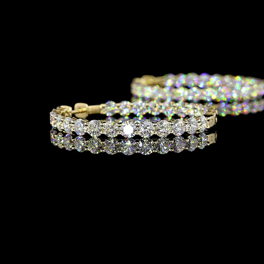 10.32 Cts 14k Yellow Gold Round Shape Hoops Earring - Image 4