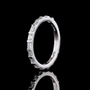 0.87 Cts 14k White Gold Emerald Shape 3/4 Band Eternity Band - Image 4
