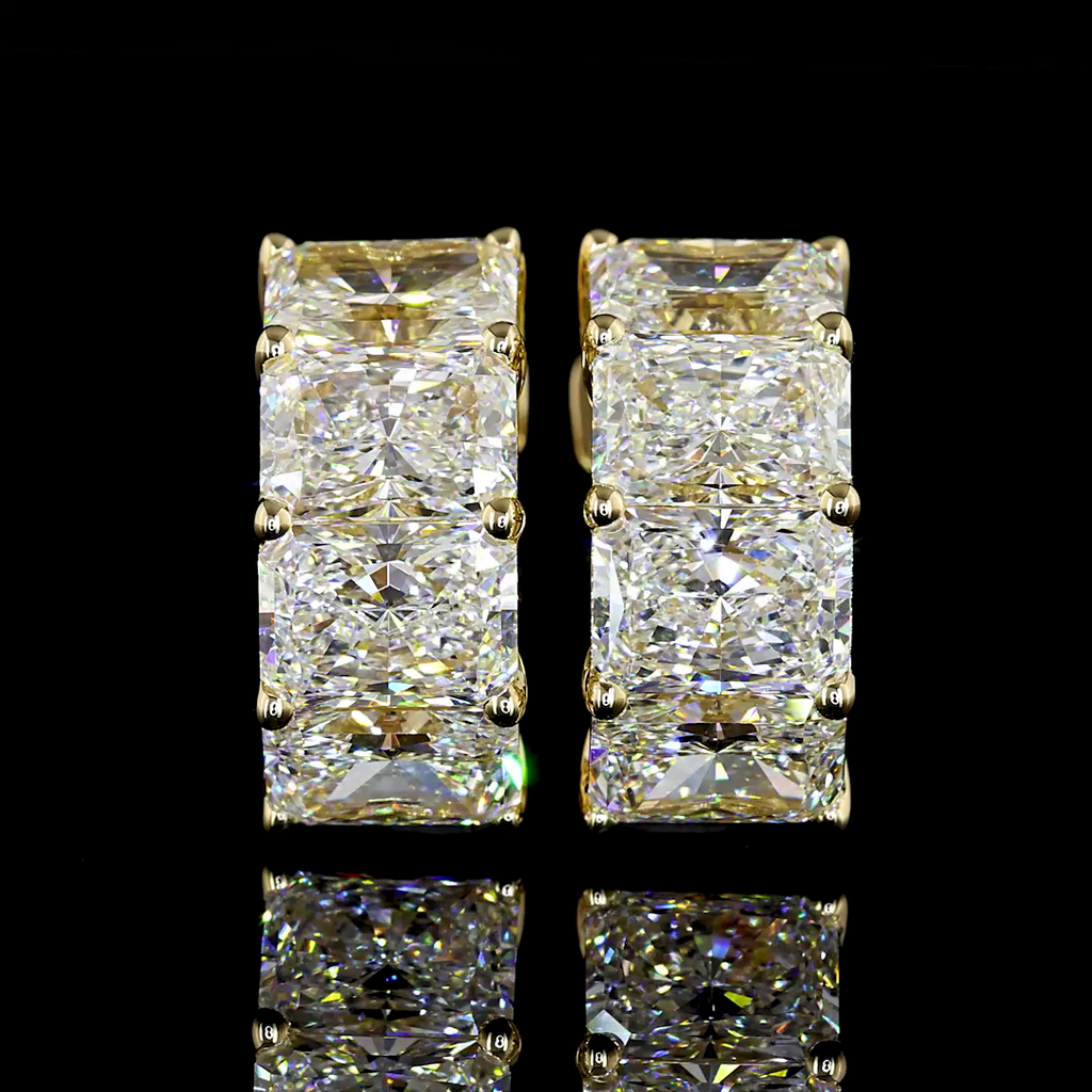 6.03 Cts 14k Yellow Gold Radiant Shape Huggies Earring - Image 3