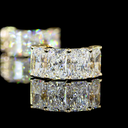 6.03 Cts 14k Yellow Gold Radiant Shape Huggies Earring - Image 4