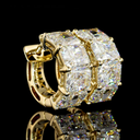 6.03 Cts 14k Yellow Gold Radiant Shape Huggies Earring - Video