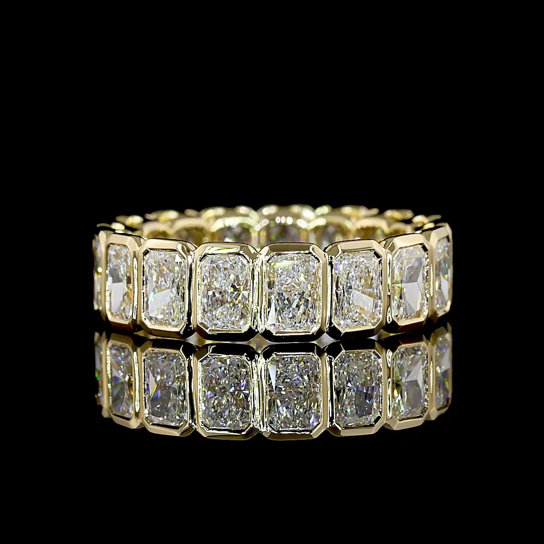 4.88 Cts 14k Yellow Gold Radiant Shape Eternity Band Eternity Band - Video