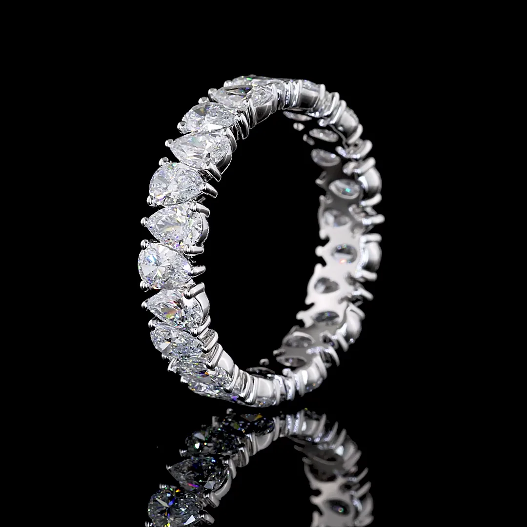 2.85 Cts 14k White Gold Pear Shape Eternity Band Eternity Band - Image 4
