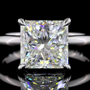 4.1 Cts 14k White Gold Princess Shape Solitaire Ring - Image 3