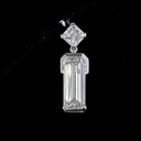 4.79 Cts 14k White Gold Mix Shape Hanging Earring - Image 3