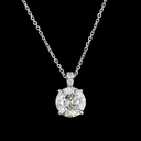 2.15 Cts 14k White Gold Round Shape Pendant Pendant - Image 3
