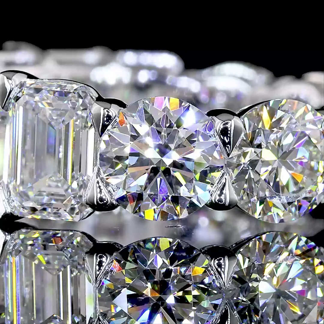 8.2 Cts 14k White Gold Mix Shape Eternity Band Eternity Band - Image 3