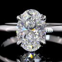 1.64 Cts 14k White Gold Oval Shape Hidden Halo Ring - Image 3