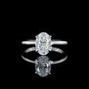 1.64 Cts 14k White Gold Oval Shape Hidden Halo Ring - Video