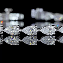 6.52 Cts 14k White Gold Pear Shape Tennis Bracelet - Image 2
