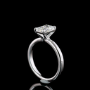 1.52 Cts 14k White Gold Emerald Shape Solitaire Ring - Image 2