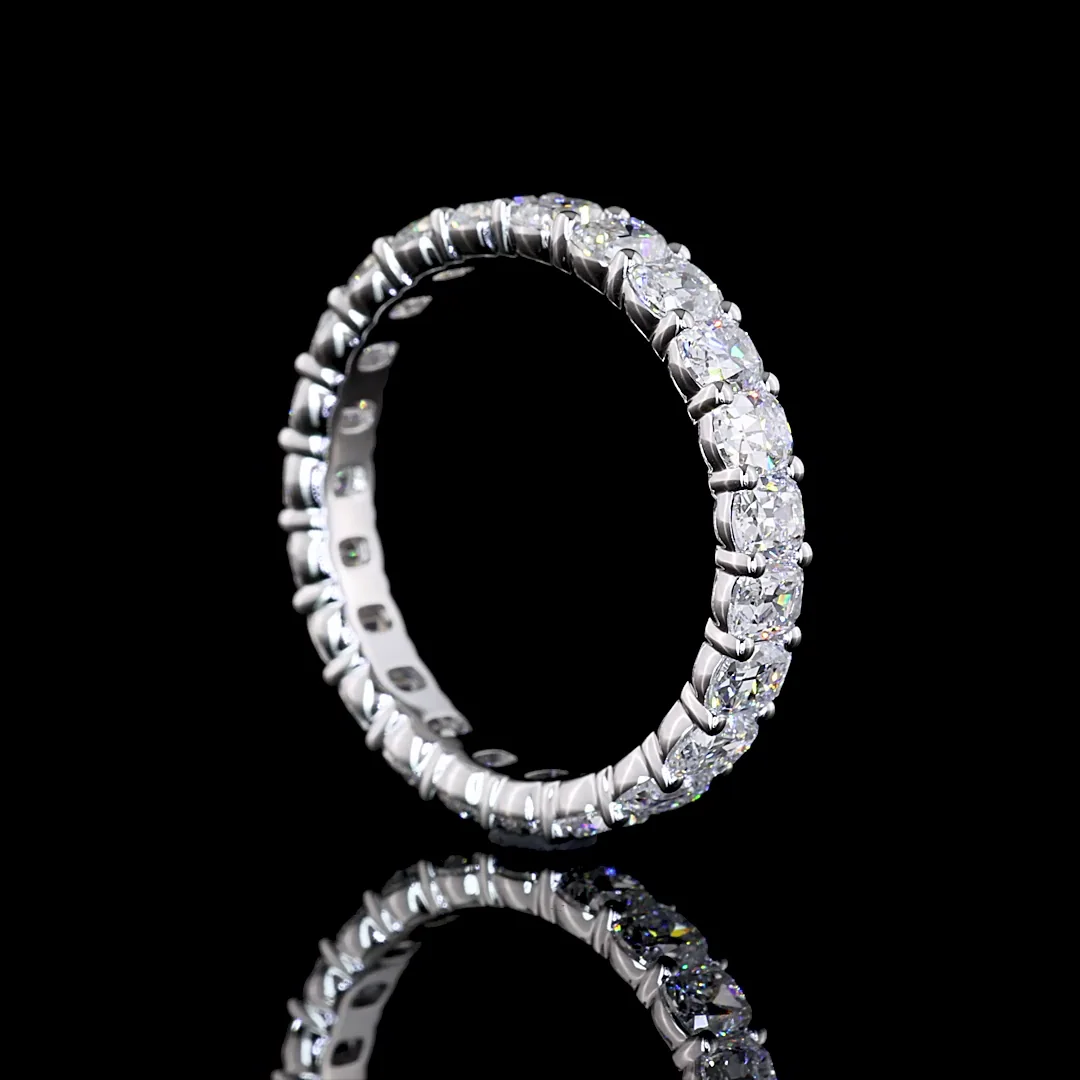 2.8 Cts 14k White Gold Antique Cushion Shape Eternity Band Eternity Band - Image 2