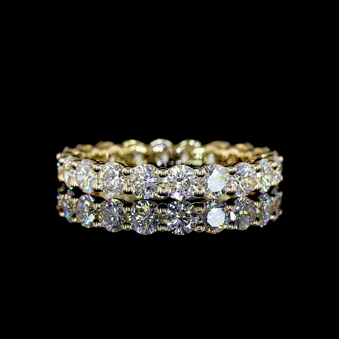 2.27 Cts 14k Yellow Gold Round Shape Eternity Band Eternity Band - Video