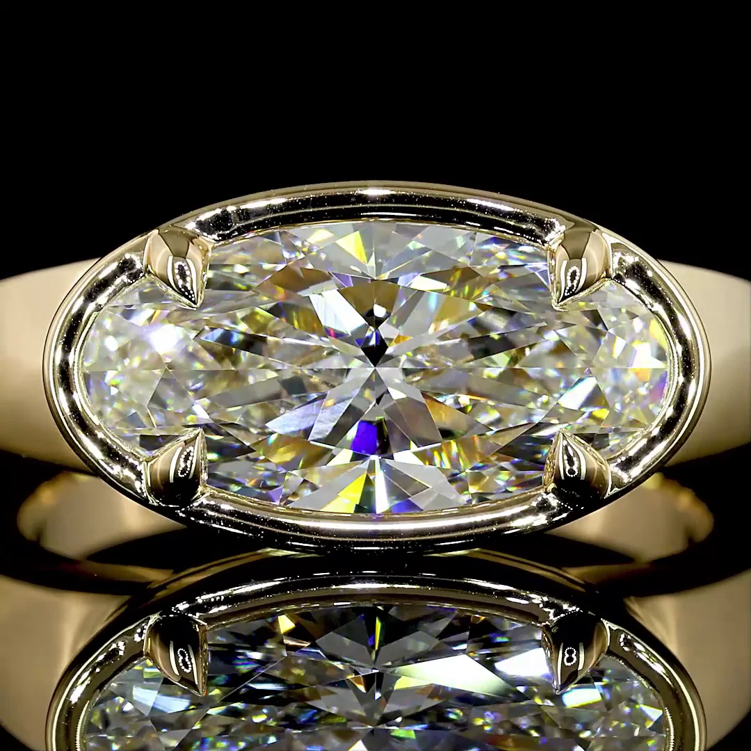 2.11 Cts 14k Yellow Gold Oval Shape Solitaire Ring - Image 3