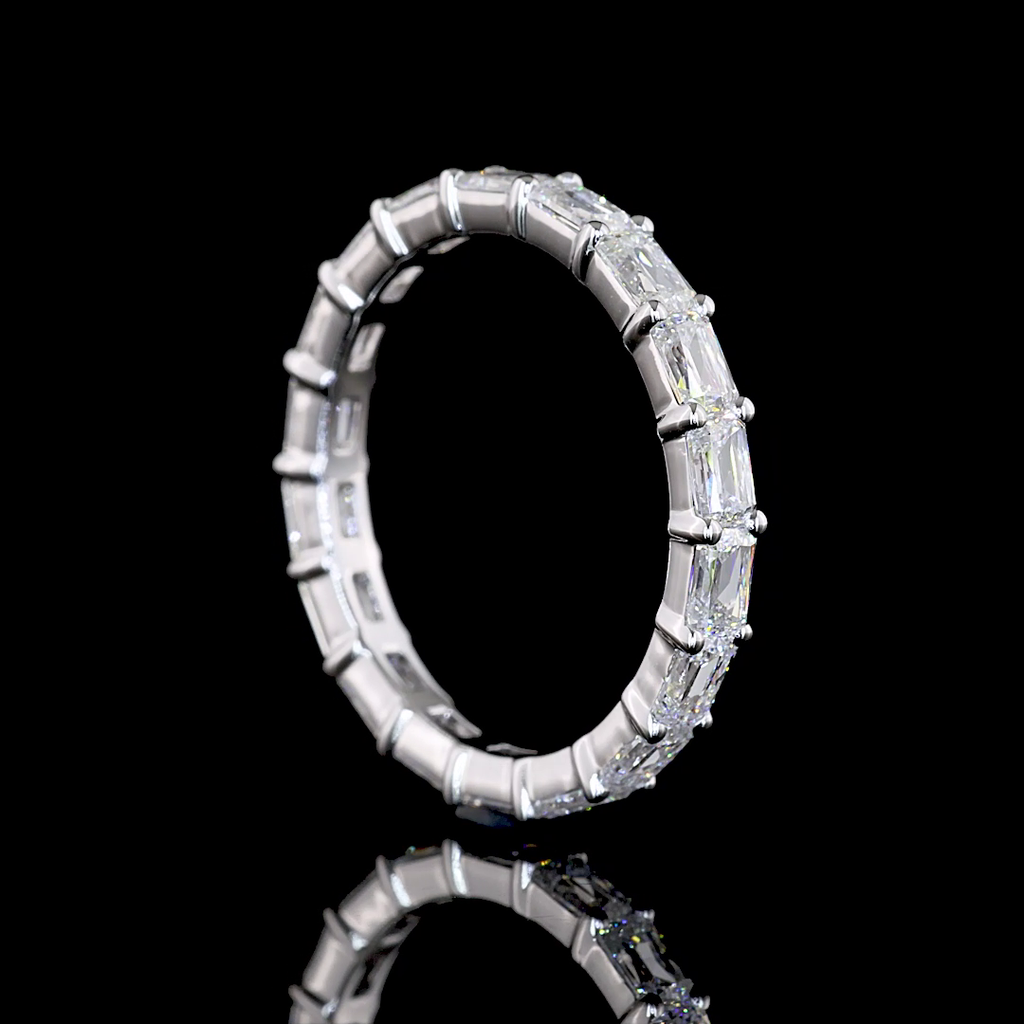 2.38 Cts 14k White Gold Radiant Modified Shape Eternity Band Eternity Band - Image 2