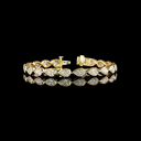 10.52 Cts 14k Yellow Gold Pear Shape Tennis Bracelet - Video