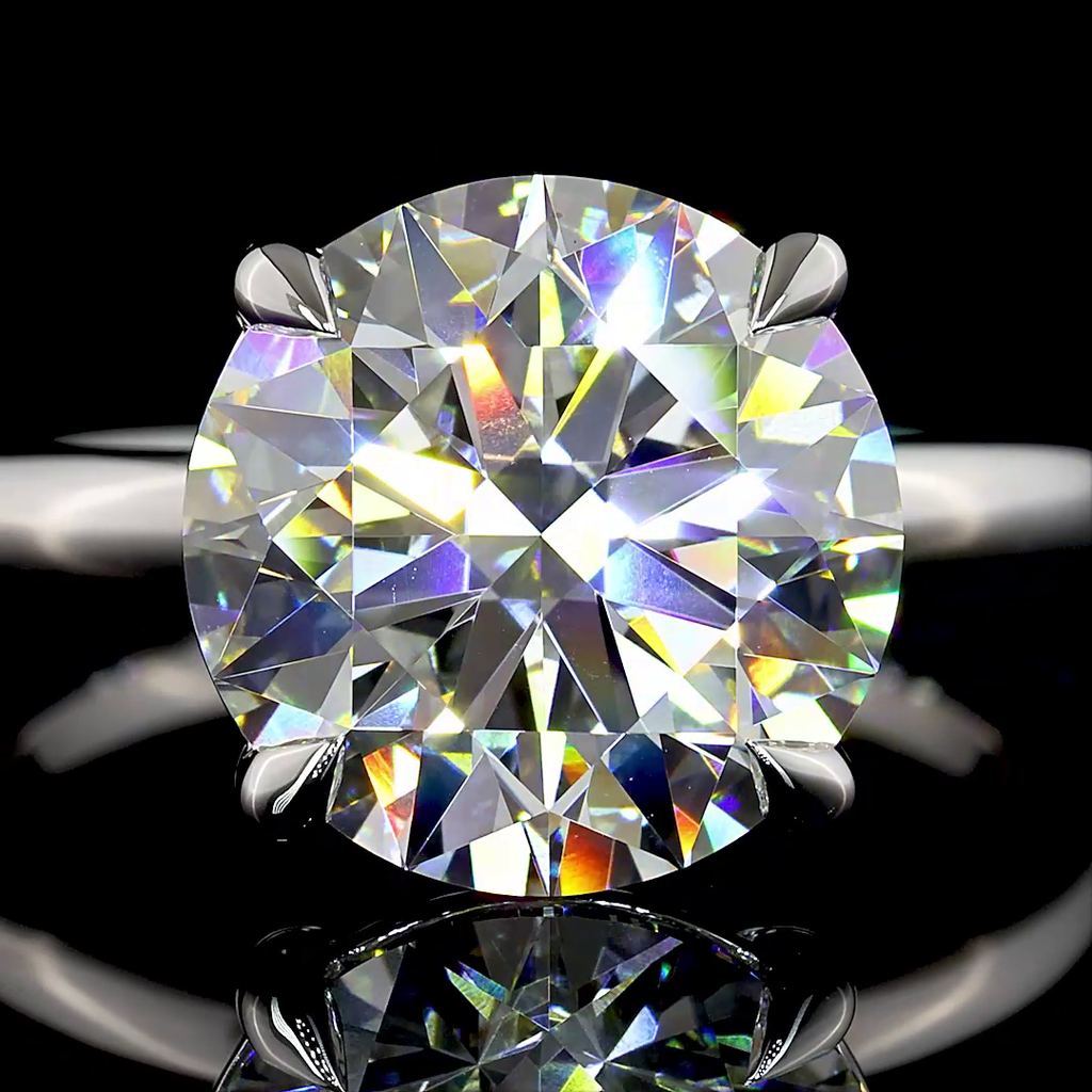 5.11 Cts 14k White Gold Round Shape Solitaire Ring - Image 3