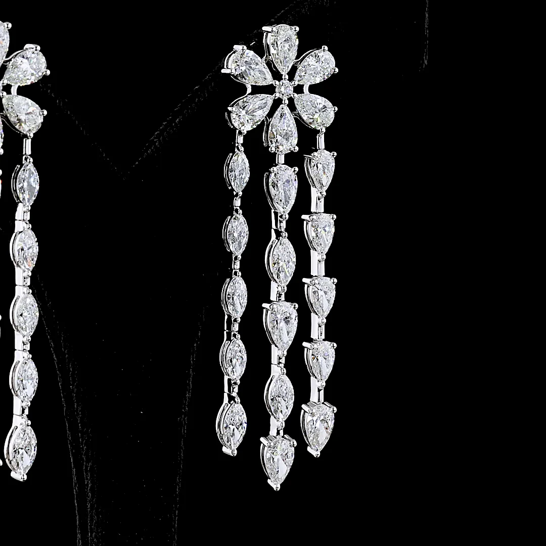 14.29 Cts 14k White Gold Mix Shape Special Earring - Image 4