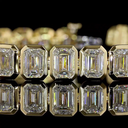 18.13 Cts 14k Yellow Gold Emerald Shape Tennis Bracelet - Image 2