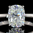 2.05 Cts 14k White Gold Cushion Brilliant Shape Solitaire Ring - Image 3