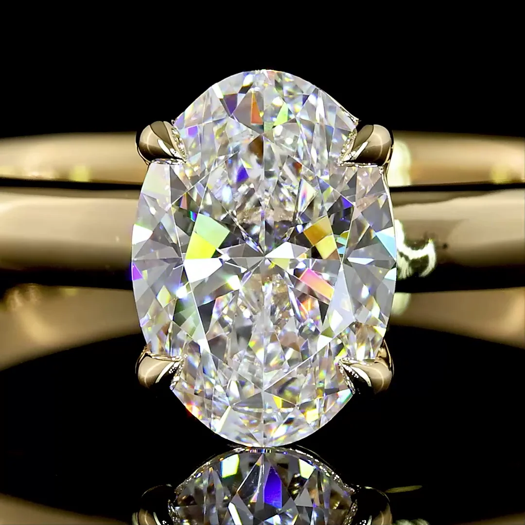 1 Cts 14k Yellow Gold Oval Shape Solitaire Ring - Image 3