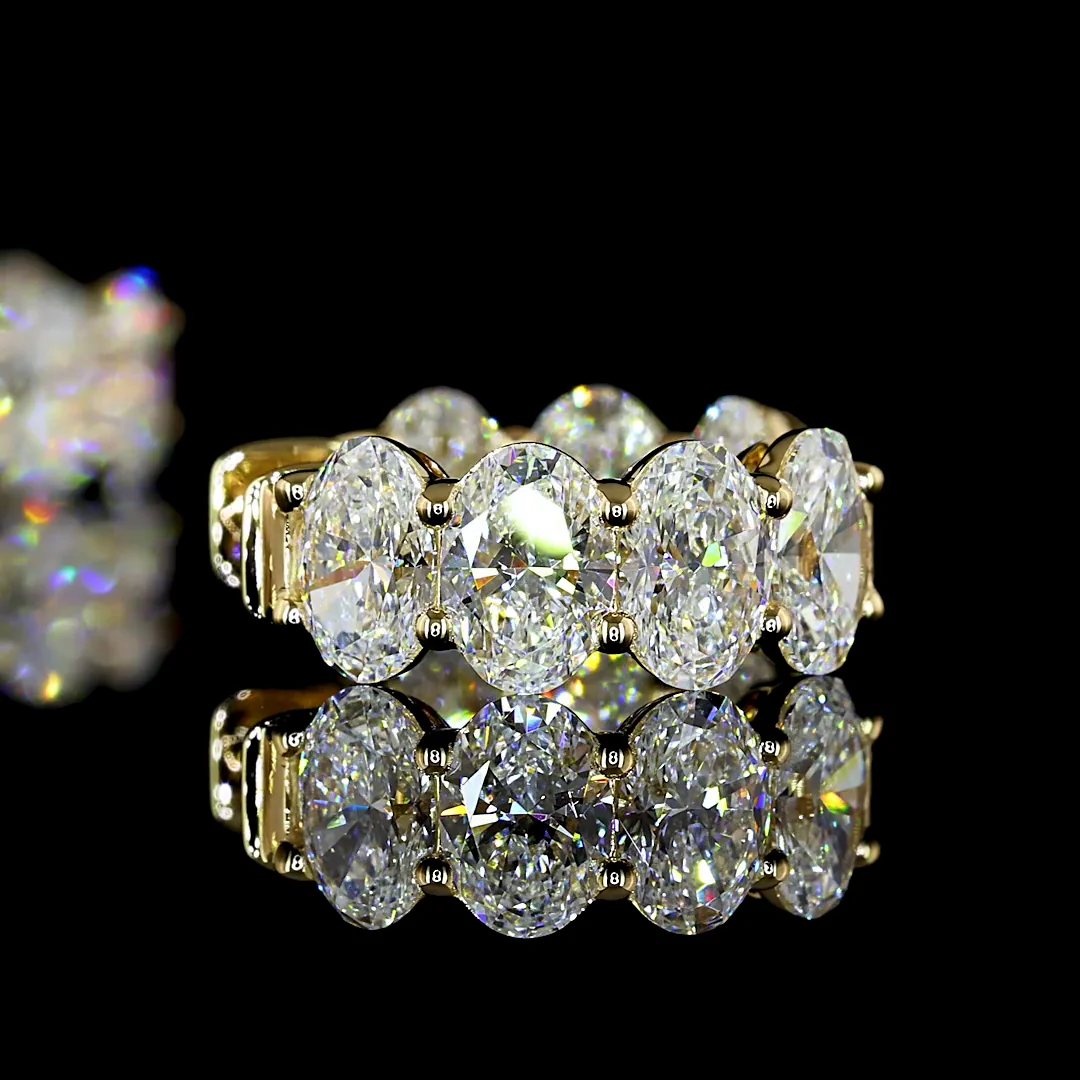 4.03 Cts 14k Yellow Gold Oval Shape Huggies Earring - Image 2