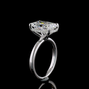 4.22 Cts 14k White Gold Radiant Shape Hidden Halo Ring - Image 4
