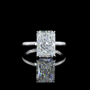 4.22 Cts 14k White Gold Radiant Shape Hidden Halo Ring - Video