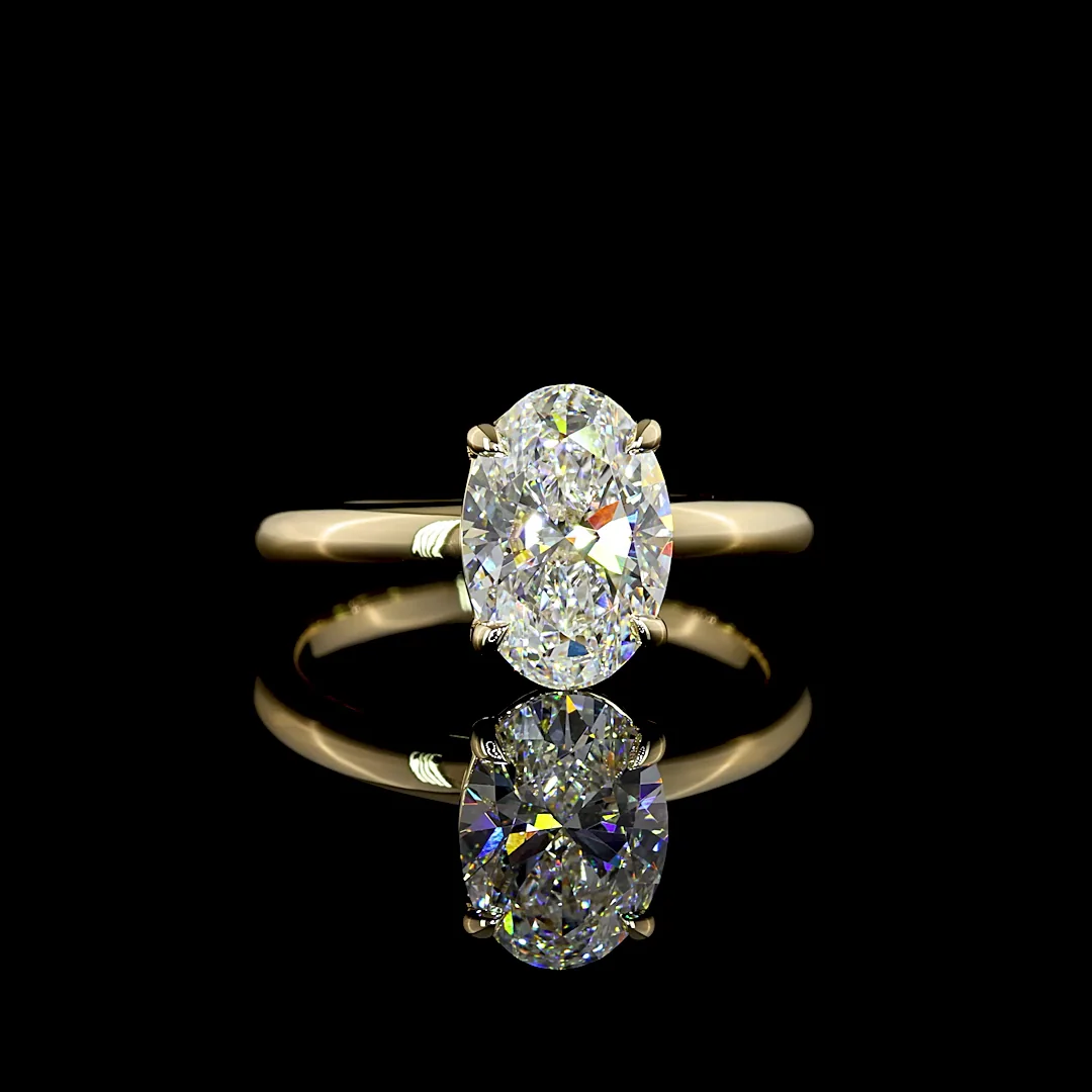 2.11 Cts 14k Yellow Gold Oval Shape Solitaire Ring - Video