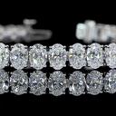 14.14 Cts 14k White Gold Oval Shape Tennis Bracelet - Image 2