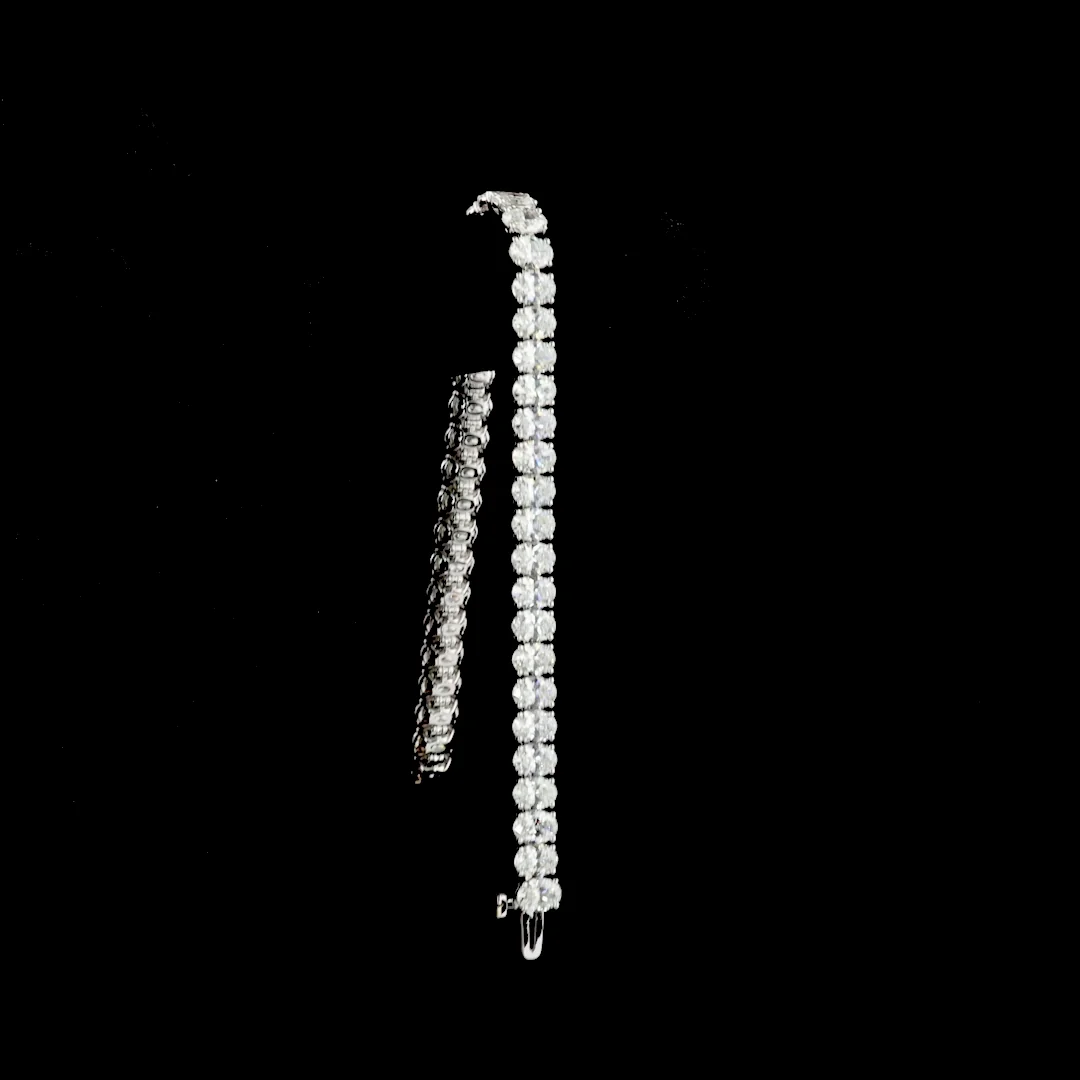 14.14 Cts 14k White Gold Oval Shape Tennis Bracelet - Image 3